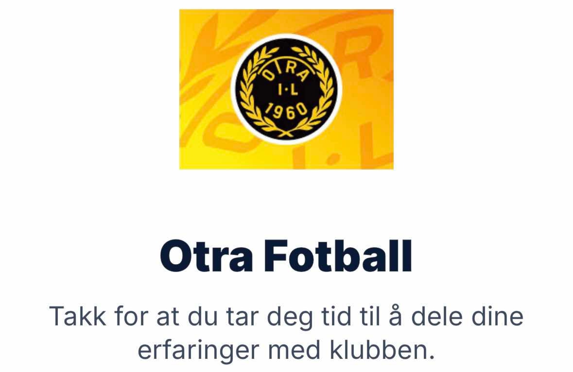Kjære spiller, trener, foresatt eller annen person med tilknytning til Otra fotball - svar på spørreundersøkelsen!